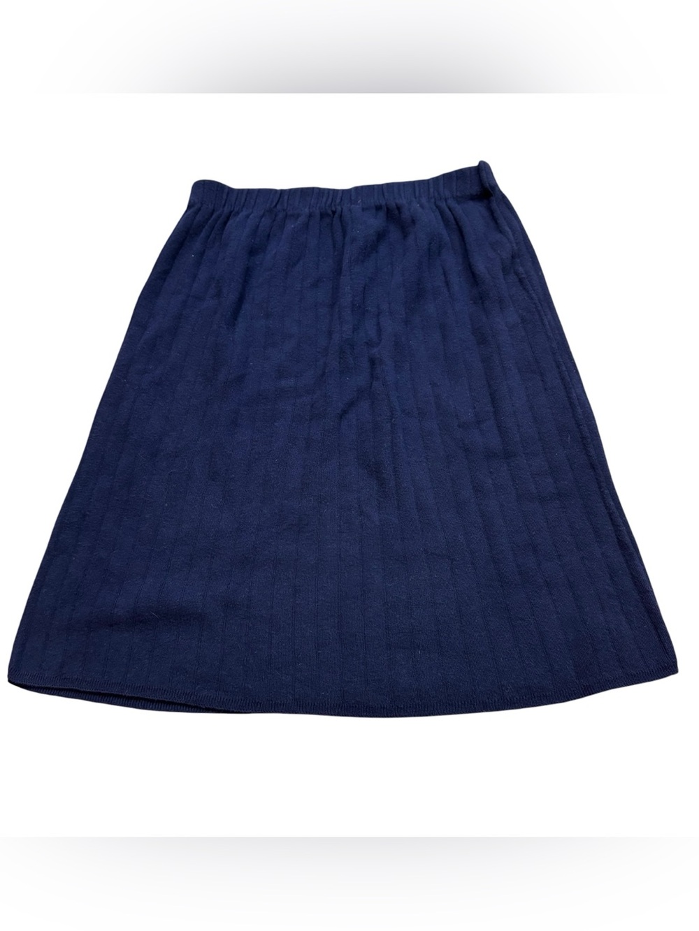 Vintage‎ Casual Corner Navy Blue Mini Skirt Thick Ribbing Size Large